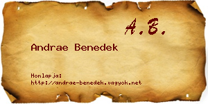 Andrae Benedek névjegykártya